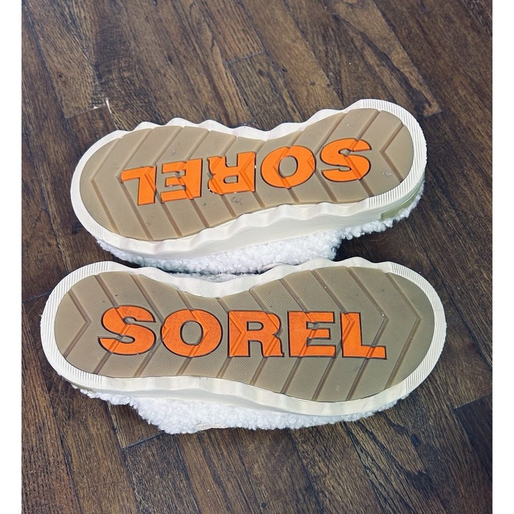 SOREL Viibe Faux Shearling Clogs cozy cream fleece upper Adjustable Strap 7.5 - Picture 8 of 8